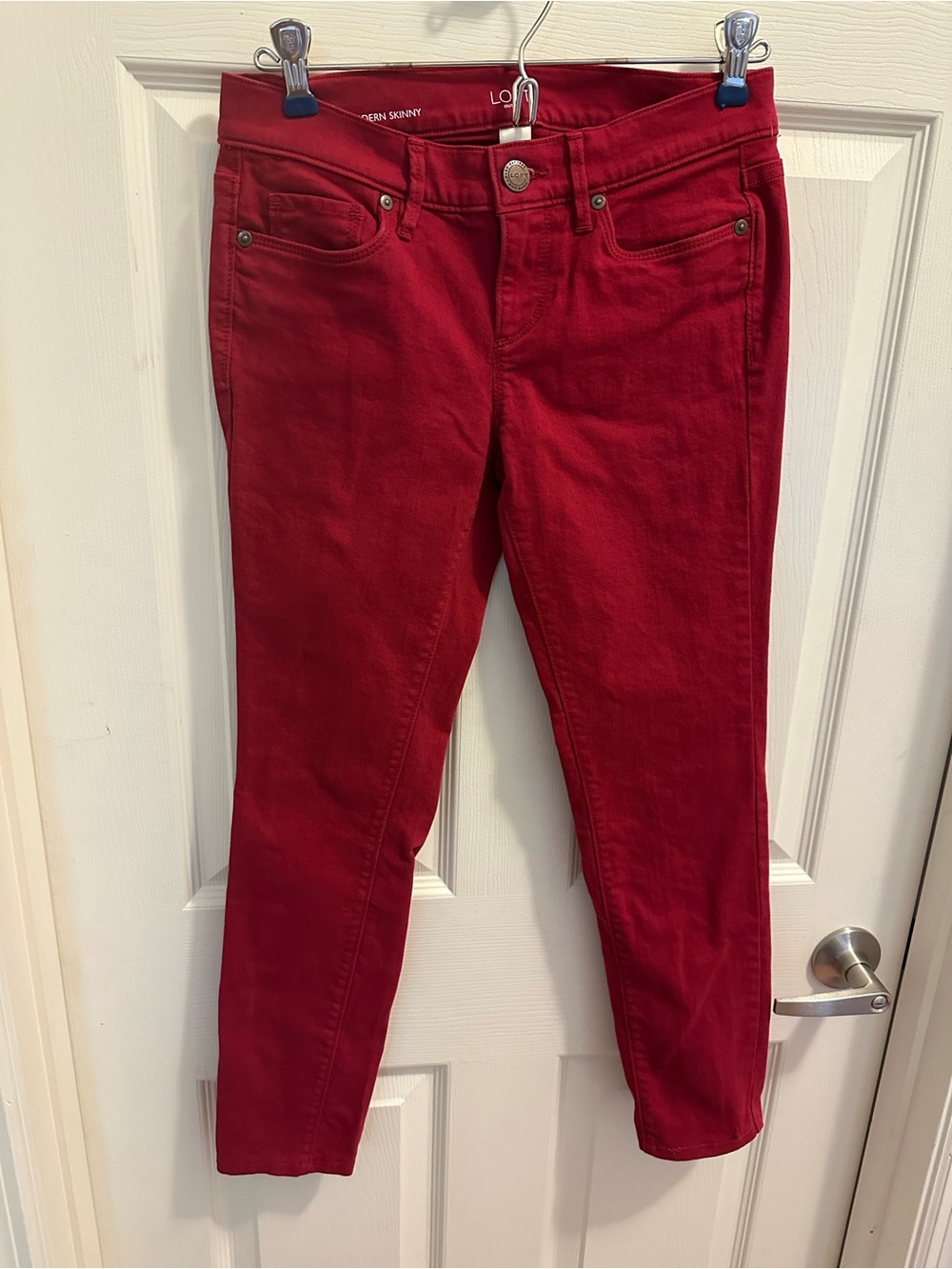 LOFT Deep Red Skinny Jeans - Women's